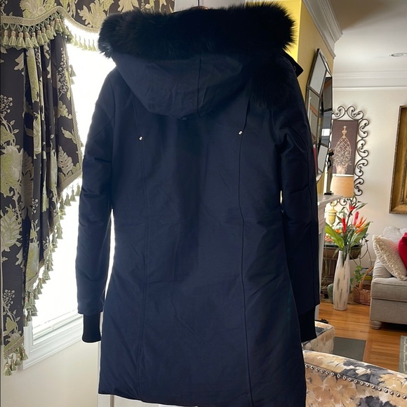 Moose Knuckles Blue Ski & Snow Jacket with Fur-Trimmed Hood - Picture 9 of 11